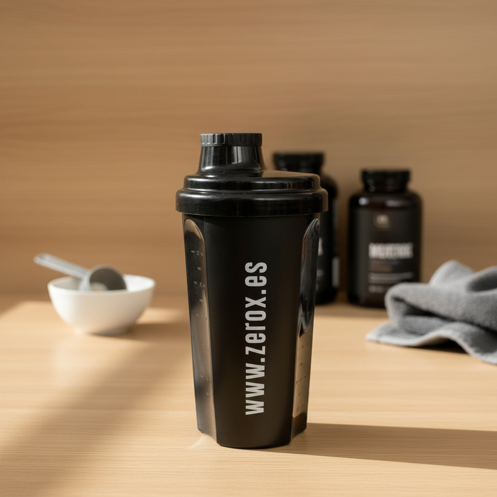 Zerox Protein Shaker Bottle Black 700ml – Leak-Proof BPA-Free Gym Shaker