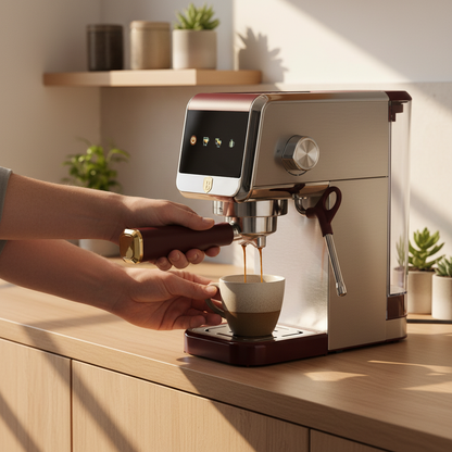 Berlinger Haus Leonardo Digital Espresso Machine – 20 Bar Coffee Maker with Milk Frother