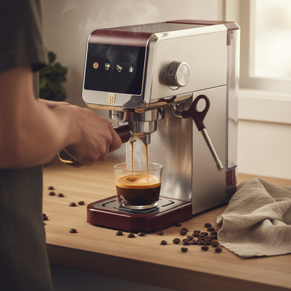 Berlinger Haus Leonardo Digital Espresso Machine – 20 Bar Coffee Maker with Milk Frother