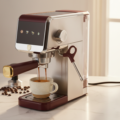 Berlinger Haus Leonardo Digital Espresso Machine – 20 Bar Coffee Maker with Milk Frother