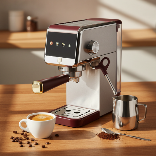 Berlinger Haus Leonardo Digital Espresso Machine – 20 Bar Coffee Maker with Milk Frother