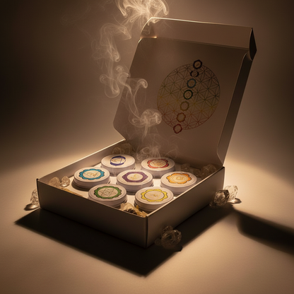 Emporia 7 Chakra Soy Wax Candle Gift Set – 7 Pack Meditation Candles with Crystals