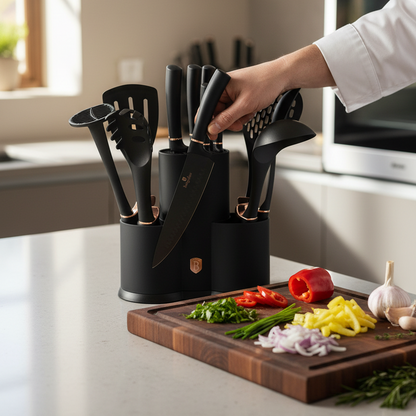 Berlinger Haus 12-Piece Kitchen Knife Set with Tools & Storage Stand